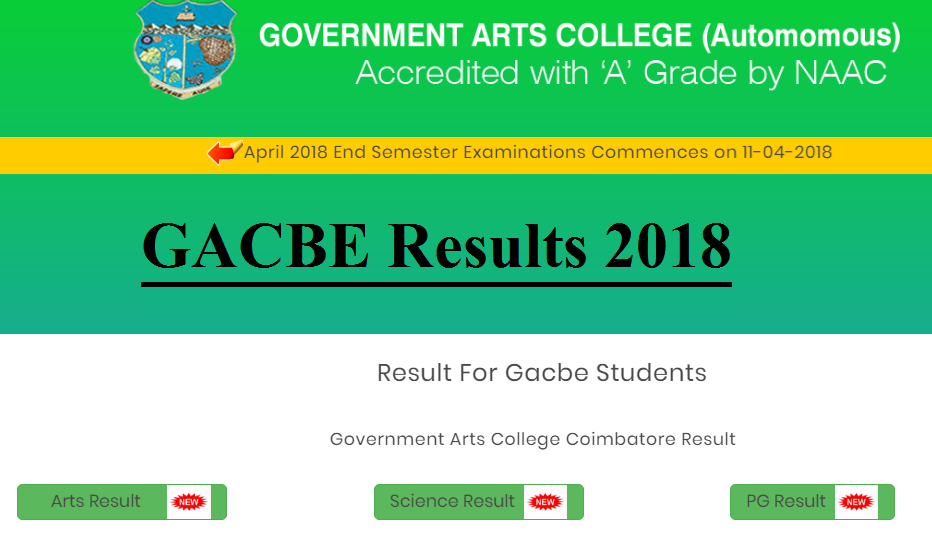 form 6 bsc exam sem 2nd  1st 6th 2018 5th GACBE 3rd BSC BCom Result BA 4th